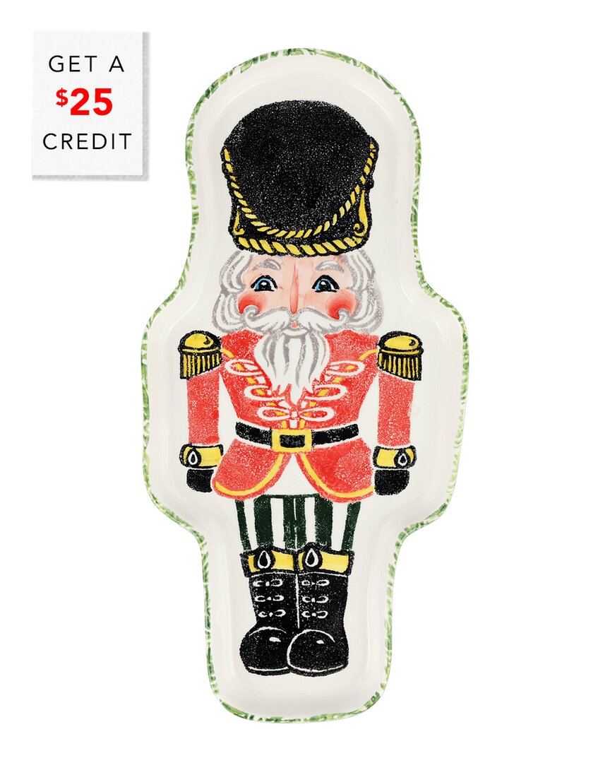 Vietri Nutcracker Figural Christmas Platter