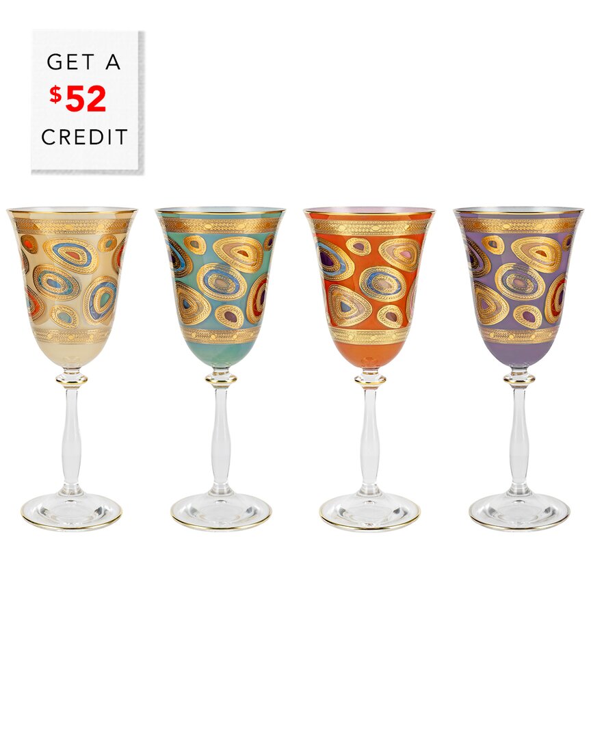 Vietri Regalia Assorted Wine Glasses (set Of 4) With $40 Credit