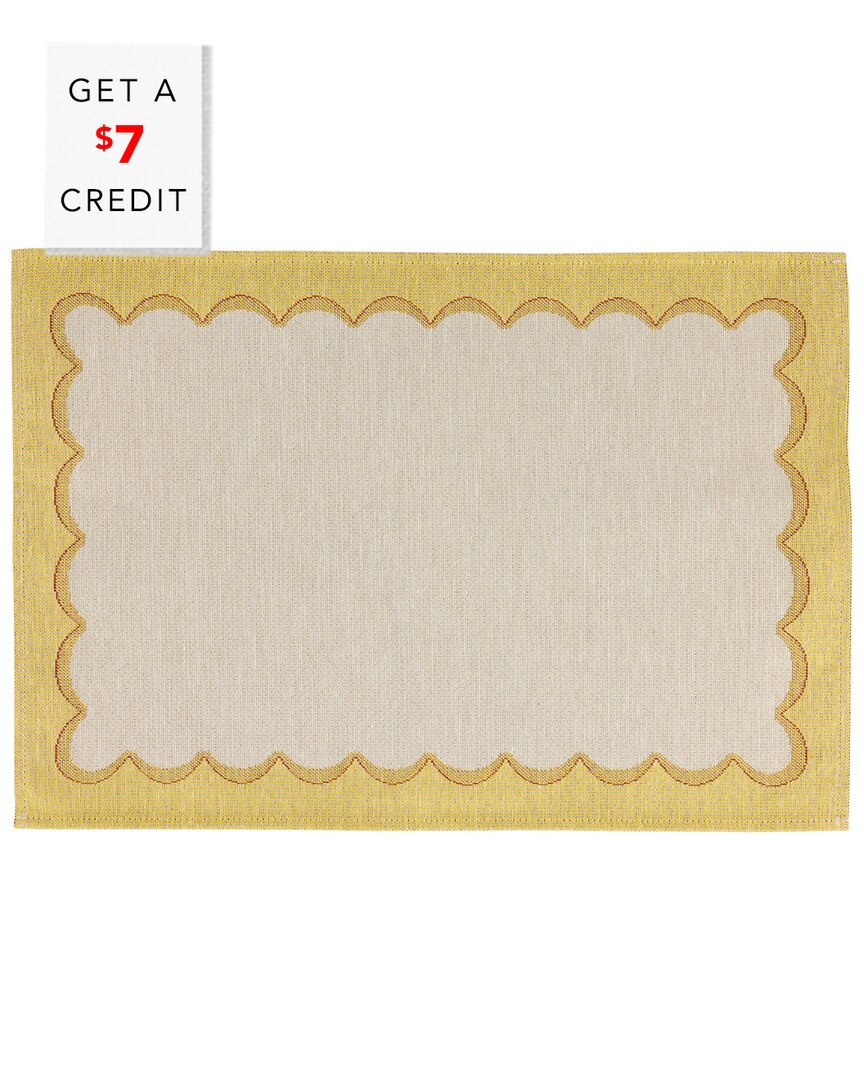 Vietri Tavola Yellow Scalloped Placemats (set Of 4) With $6 Credit