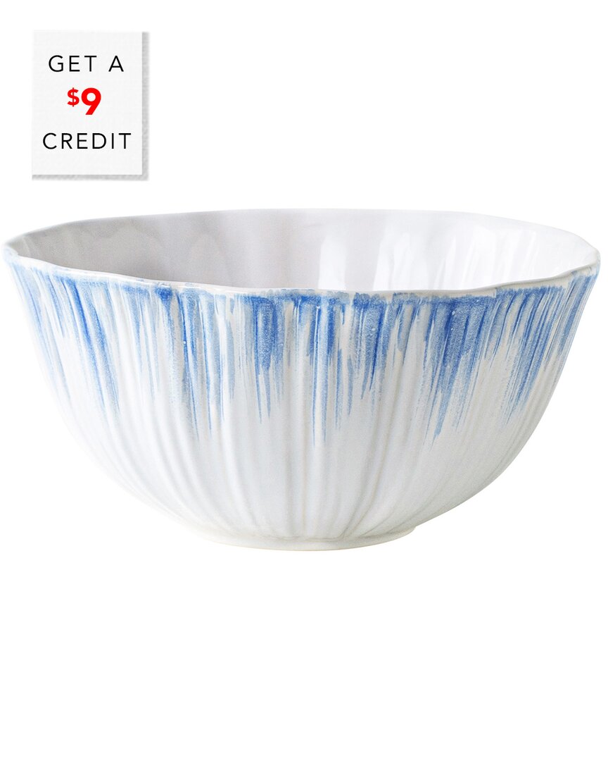 Vietri Bari Blue And White Serving Bowl