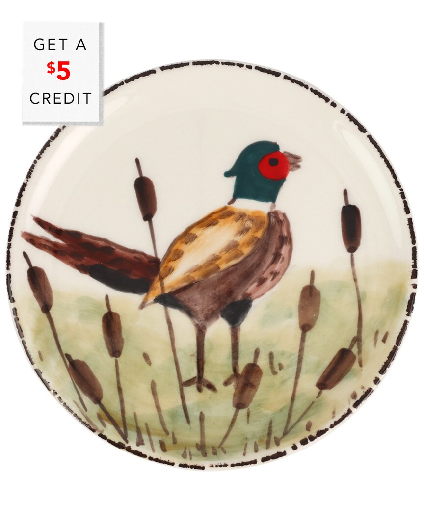 Vietri Wildlife Pheasant Canape Plate With $4 Credit