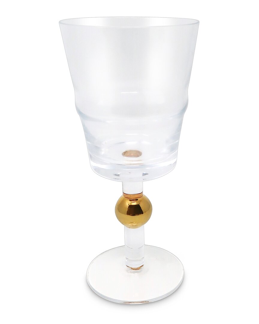 Vivience Set Of 6 Wine Glasses With Ball On Stem
