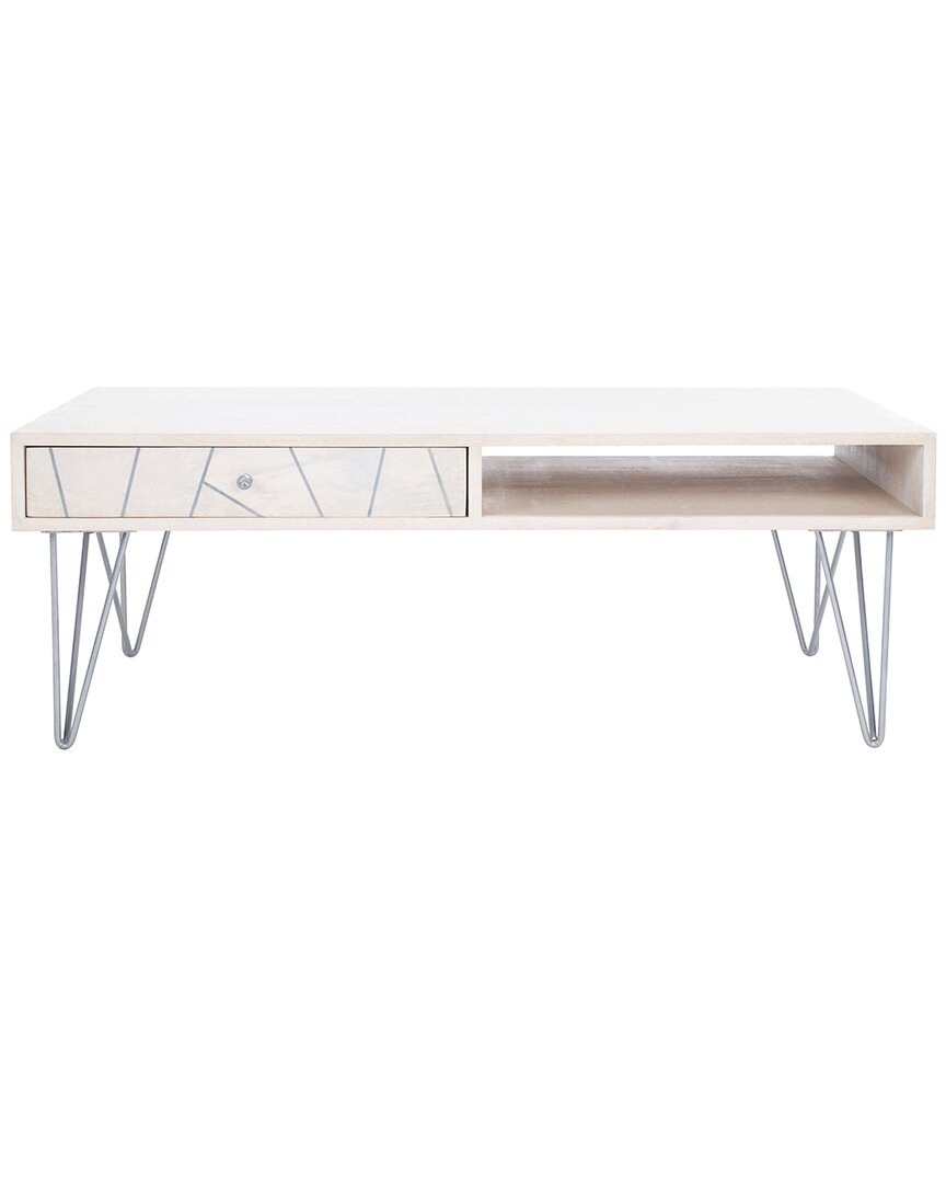 Safavieh Marigold Silver Coffee Table In White