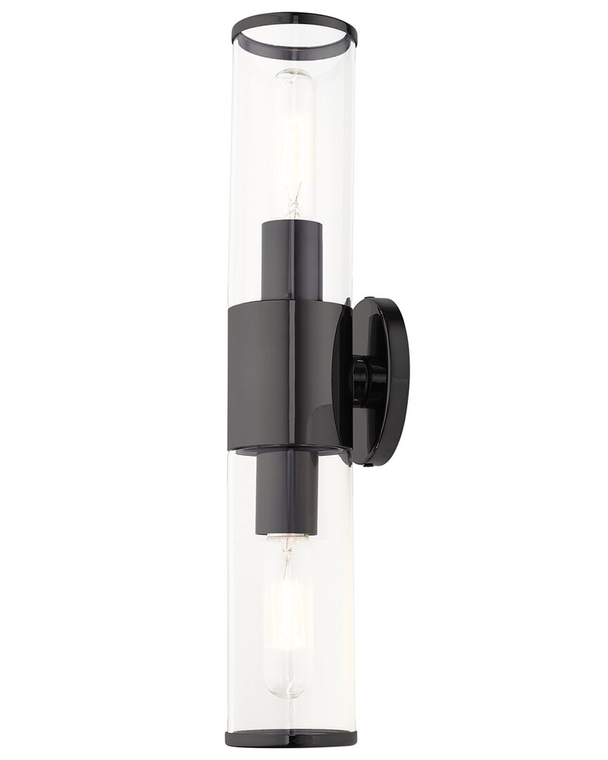 Livex Lighting 2 Light Black Chrome Ada Vanity Sconce In Black