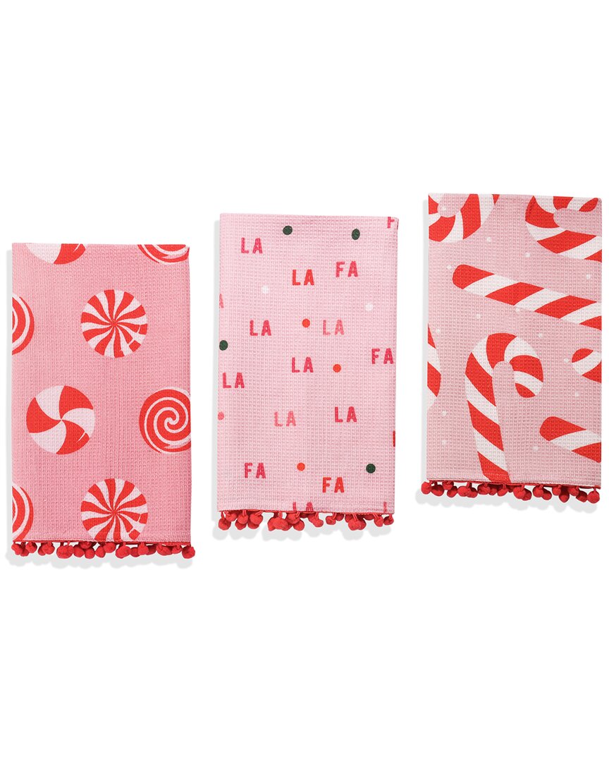 Tiramisu Fa La La Christmas Towel Set In Red