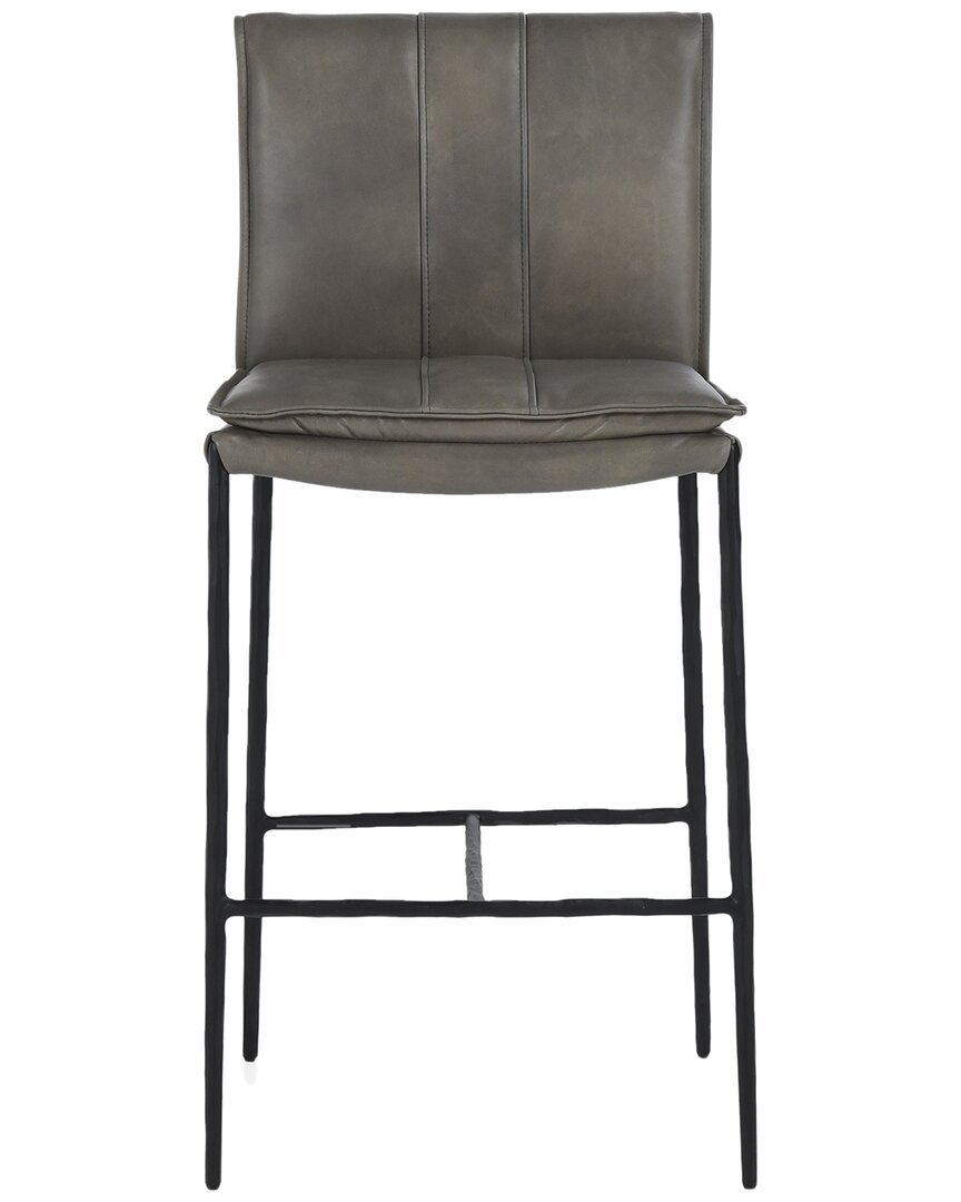 Classic Home Mayer 26 Leather Counter Stool In Grey
