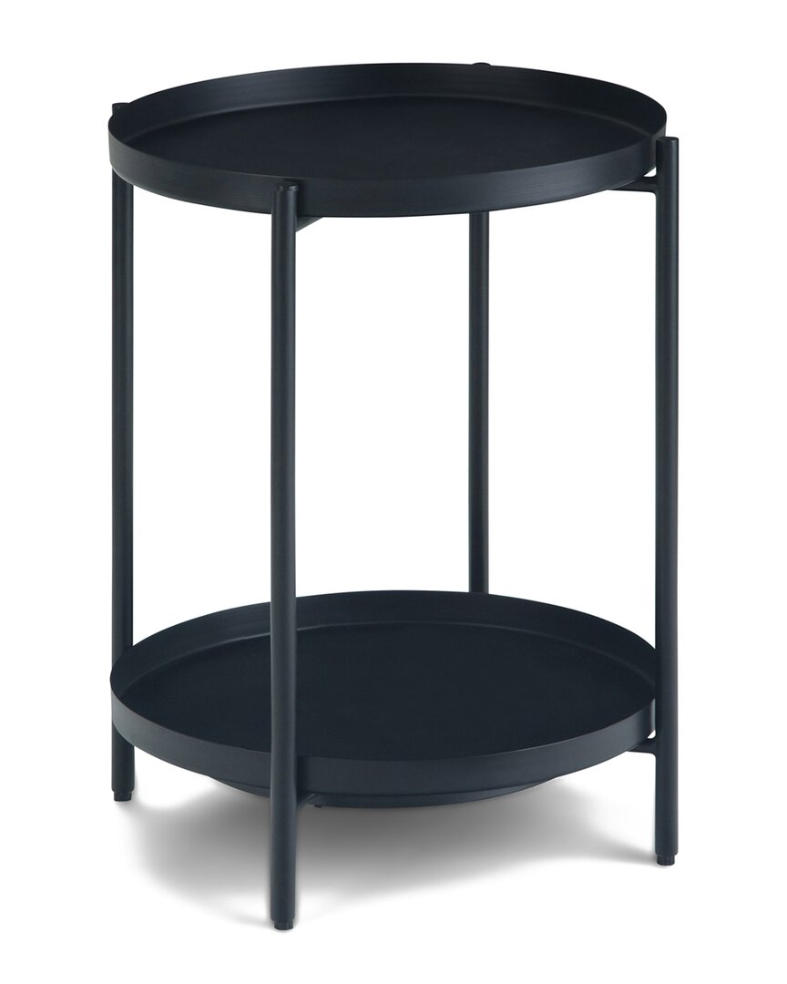 Simpli Home Monet Industrial 17in Metal End Table In Blue