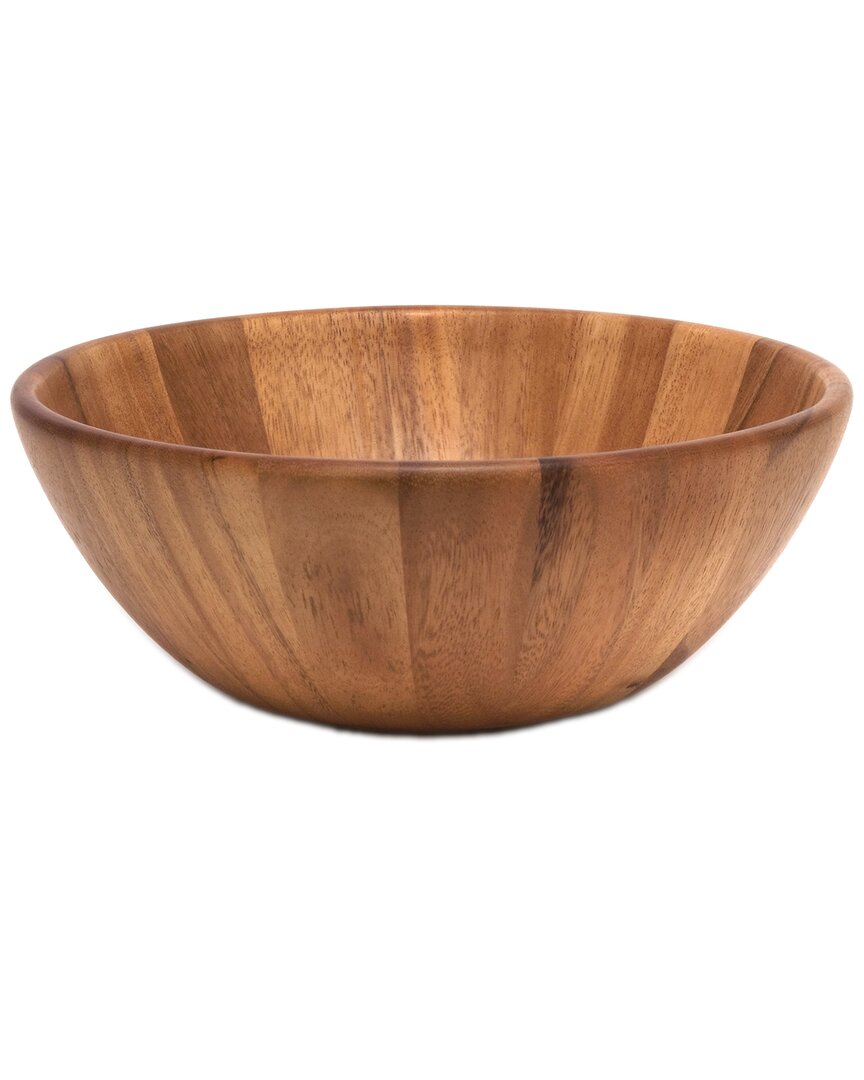 Lipper International Acacia Large Round Flair Bowl In Brown