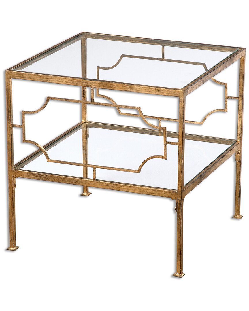 Uttermost Genell Gold Cube Table In Silver