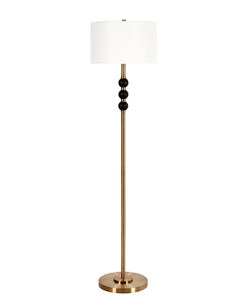 Abraham + Ivy Bernard Two Tone Brass And Blackened Bronze Floor Lamp In Gold