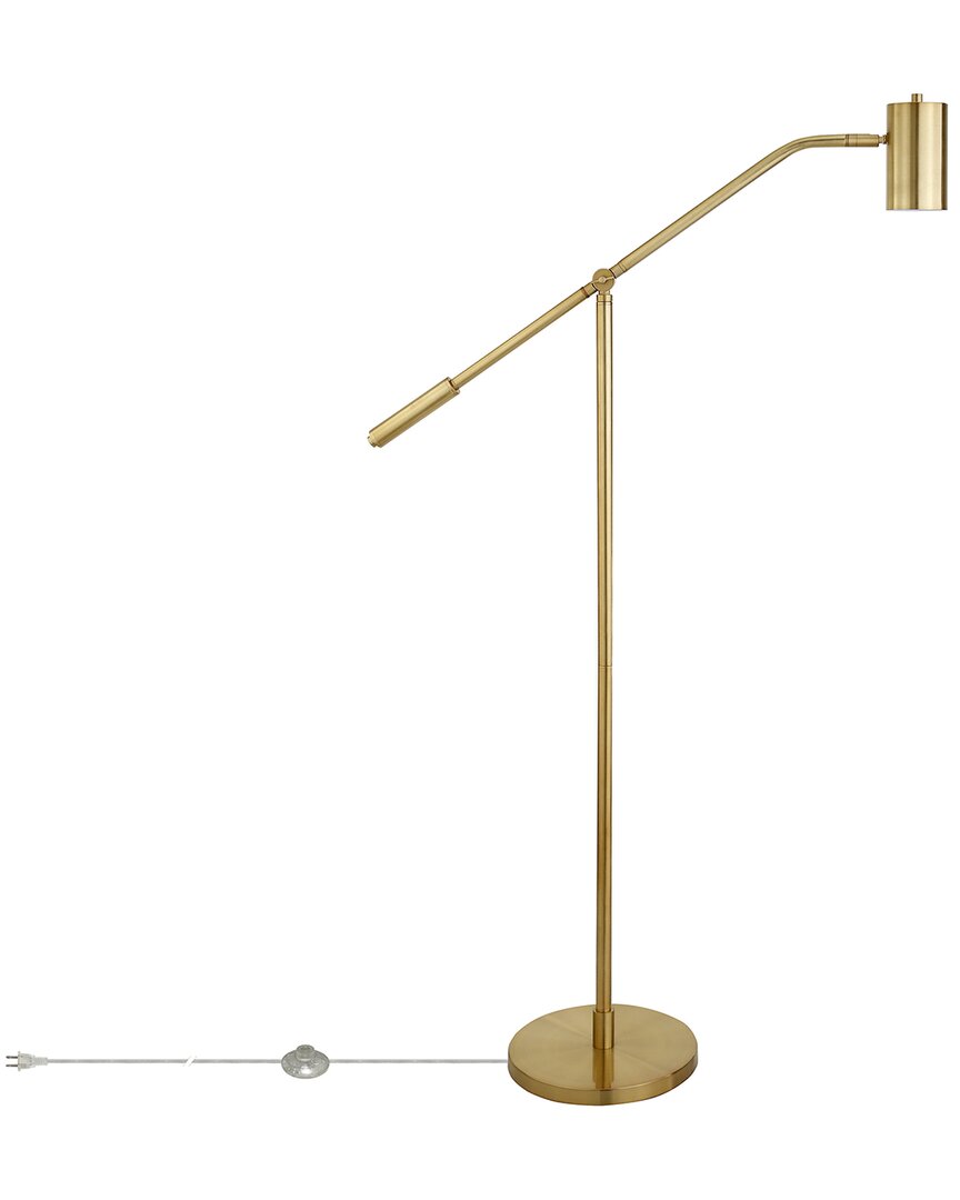 Abraham + Ivy Willis Brass Pharmacy Floor Lamp With Boom Arm In Gold