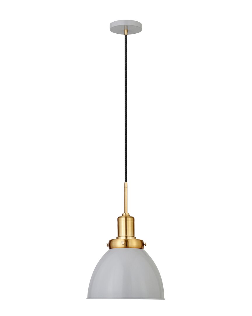Abraham + Ivy Madison Matte Gray And Brass 12inch Metal Pendant