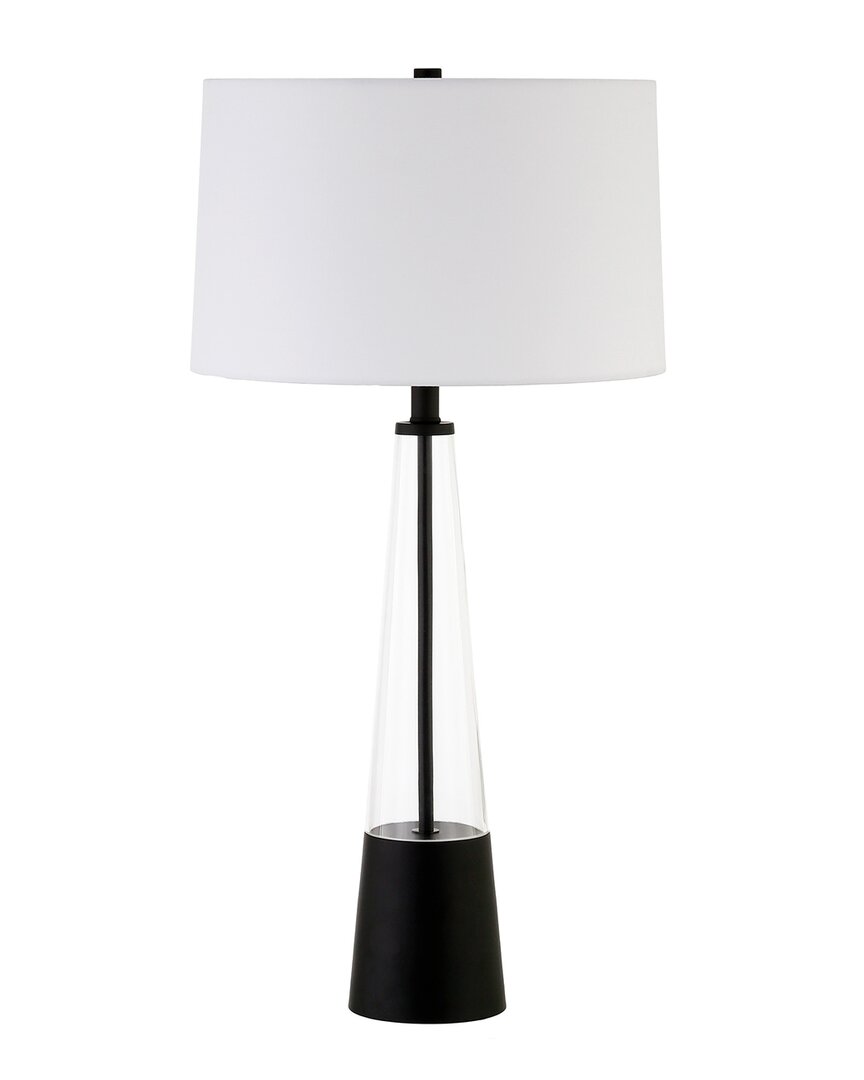 Abraham + Ivy Vivien Clear Glass And Blackened Bronze Table Lamp