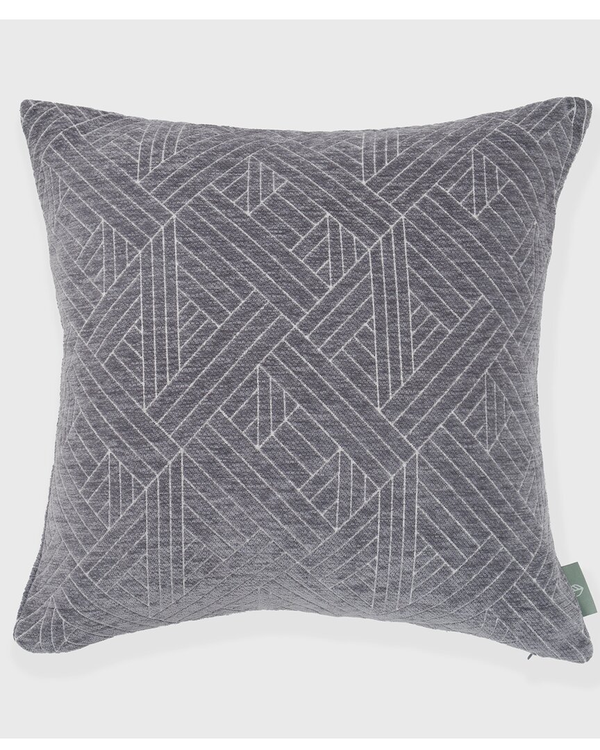 Freshmint Anke Woven Geometric Pillow In Gray