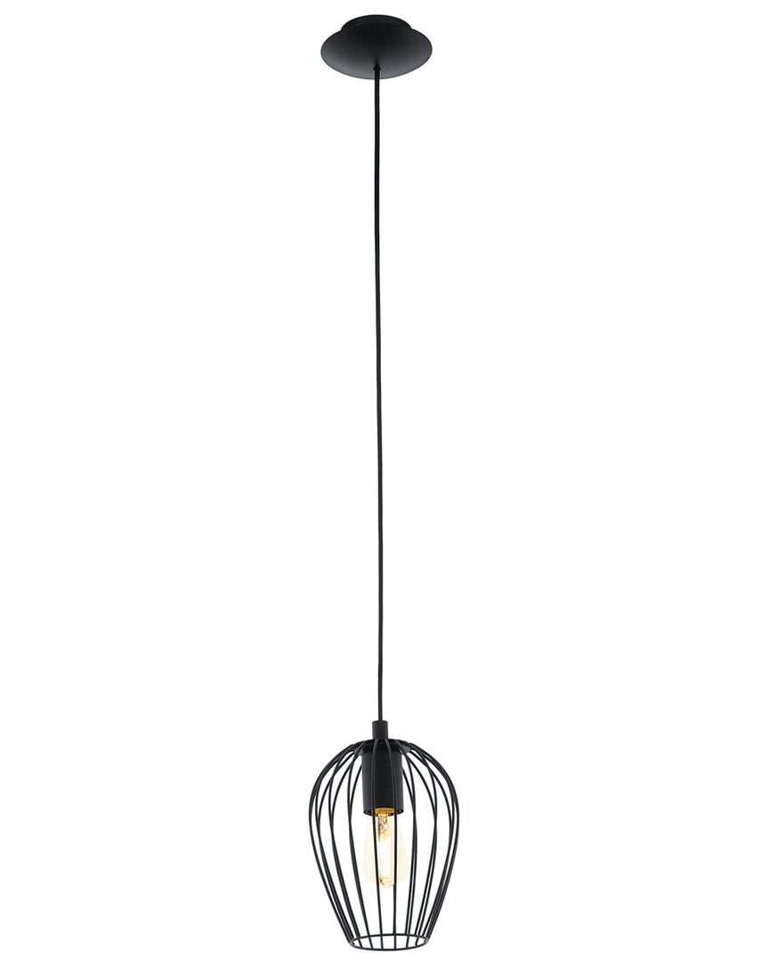 Eglo Strathclyde 1 Light Pendant With Black Finish & Black Metal Shade