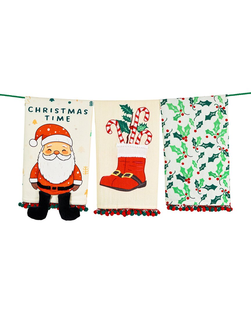 Tiramisu Set Of 3 The Jolly Kitchen Artisan Tea Towel Set In Red