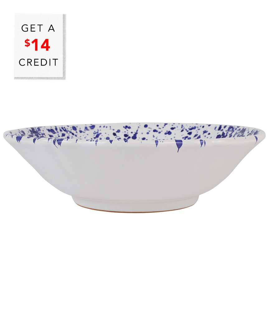 Vietri Amalfitana Splatter Serving Bowl With $14 Credit In Blue
