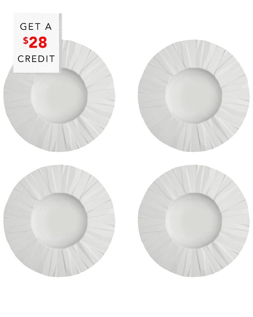 Vista Alegre Matrix Soup Plates (set Of 4) With $28 Credit In White