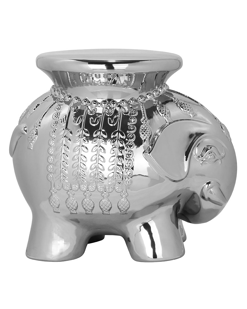 Safavieh Silver Glazed Ceramic Elephant Stool