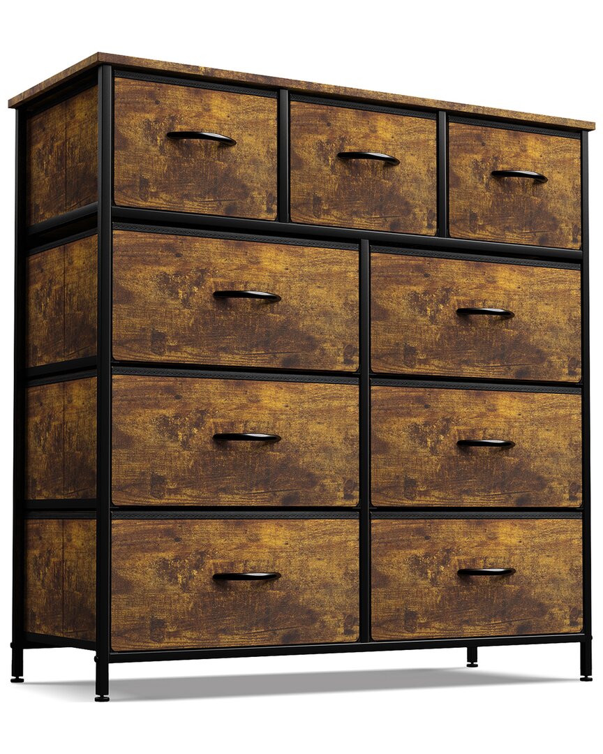 Shop Sorbus Dresser With 9 Faux Rustic Wood Drawers In Brown