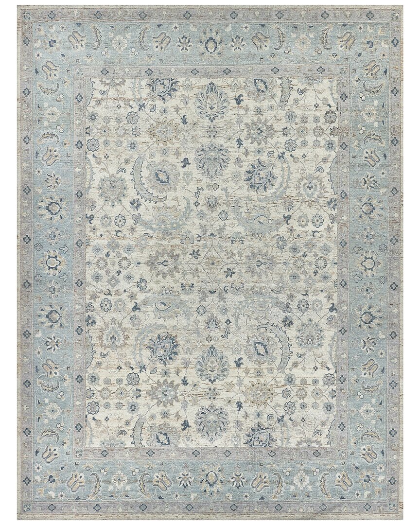 Exquisite Rugs Harper Hand-knotted New Zealand Wool Ivory/light Blue Area Rug