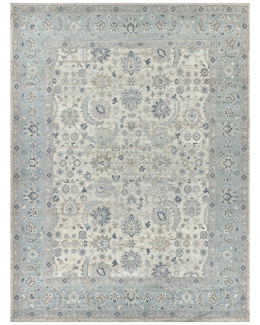 Exquisite Rugs Harper Hand-knotted New Zealand Wool Ivory/light Blue Area Rug In Ivory