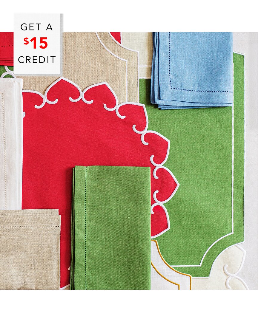 Vietri Tessuti Set Of 4 Sage Green Rectangular Placemats In Green