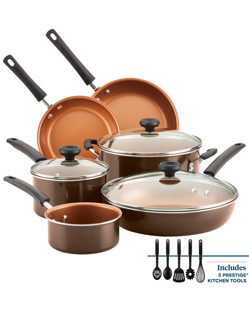 Farberware Easy Clean Pro Ceramic Nonstick Cookware Pots & Pans 14pc Set In Brown