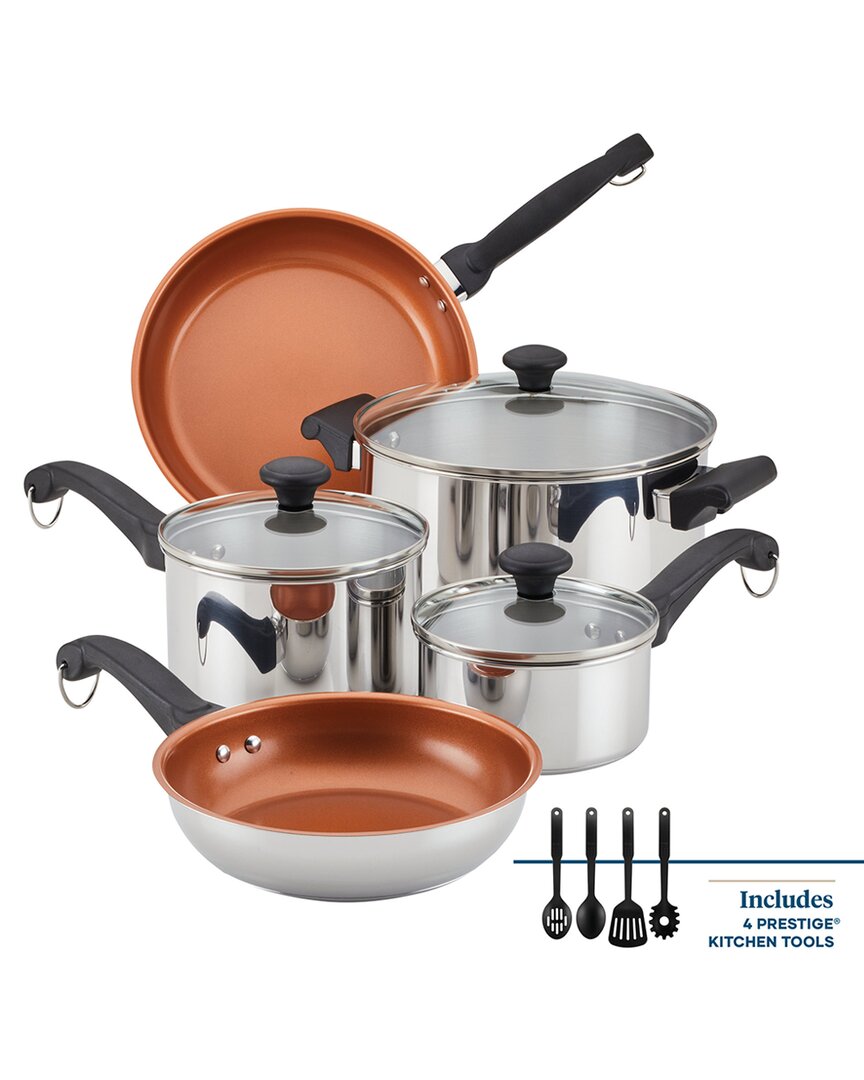 FARBERWARE FARBERWARE CLASSIC TRADITIONS STAINLESS STEEL COOKWARE INDUCTION POTS & PANS  12PC SET WITH PRESTIGE 