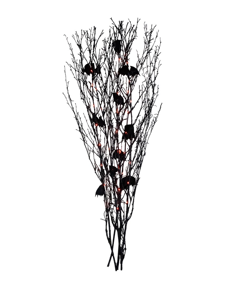 Northlight 4ft Glittered Halloween Branch With Bats Decoration In Black