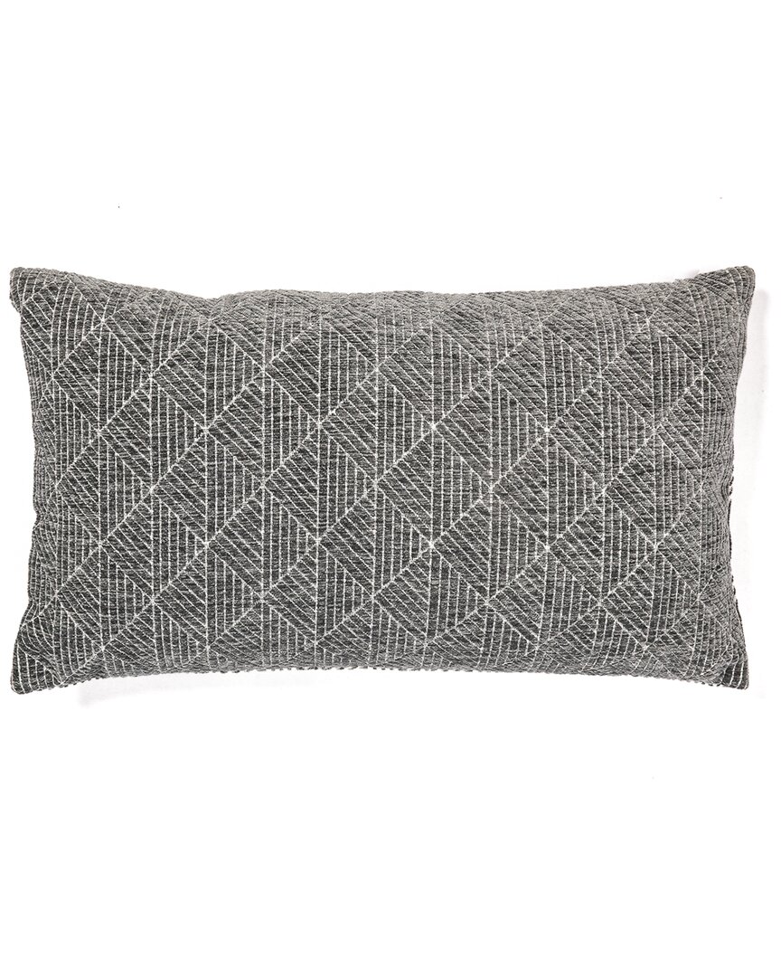 Freshmint Logan Geometrico Reversible Chenille Lumbar Pillow In Gray