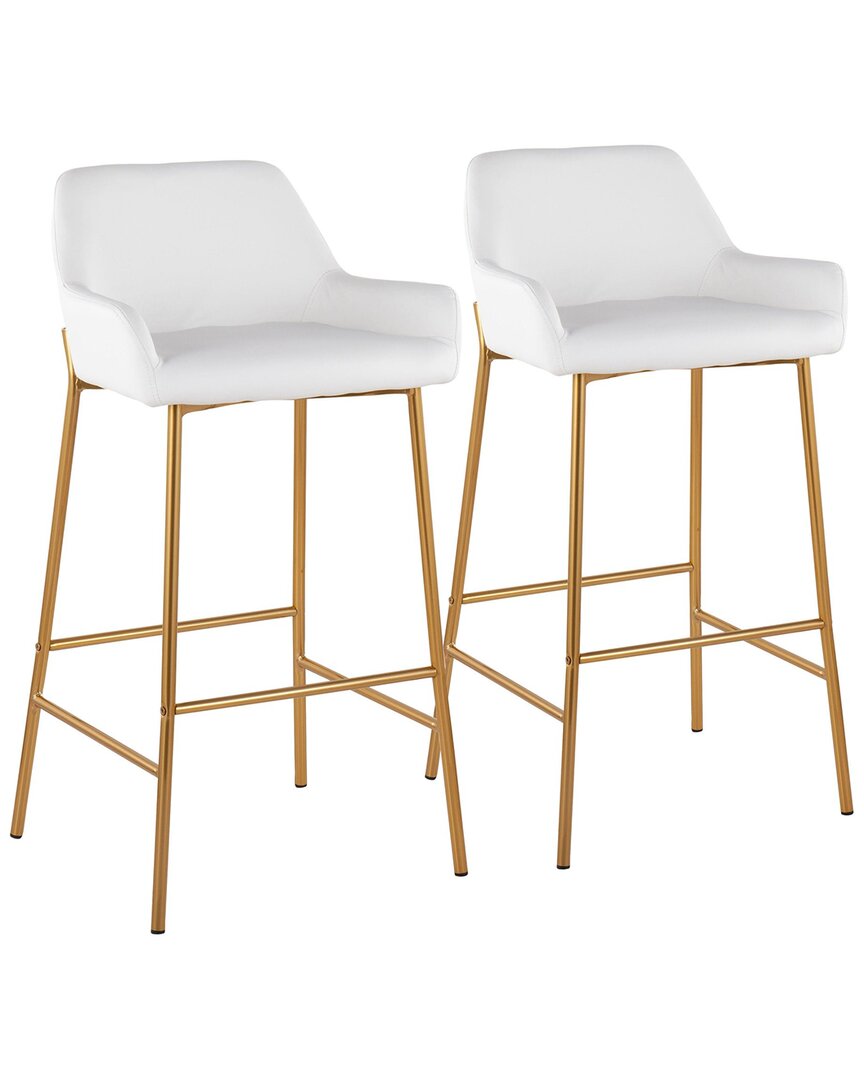 Lumisource Set Of 2 Daniella Fixed-height Bar Stools In Gold