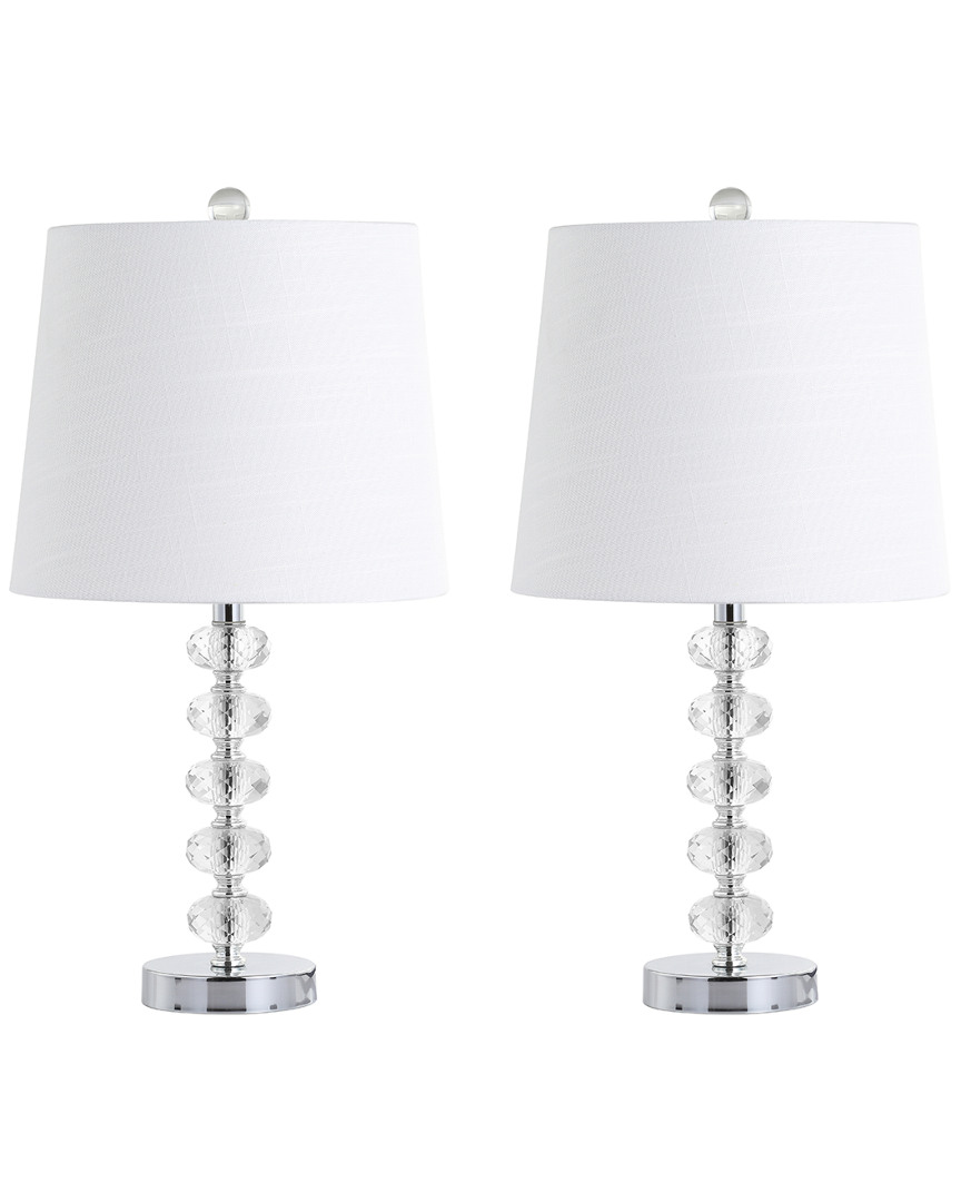 Jonathan Y Designs 22in Set Of 2 Kevin Glass & Metal Led Table Lamps