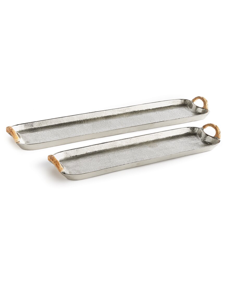 Napa Home & Garden Set Of 2 Helena Decorative Long Trays In Beige