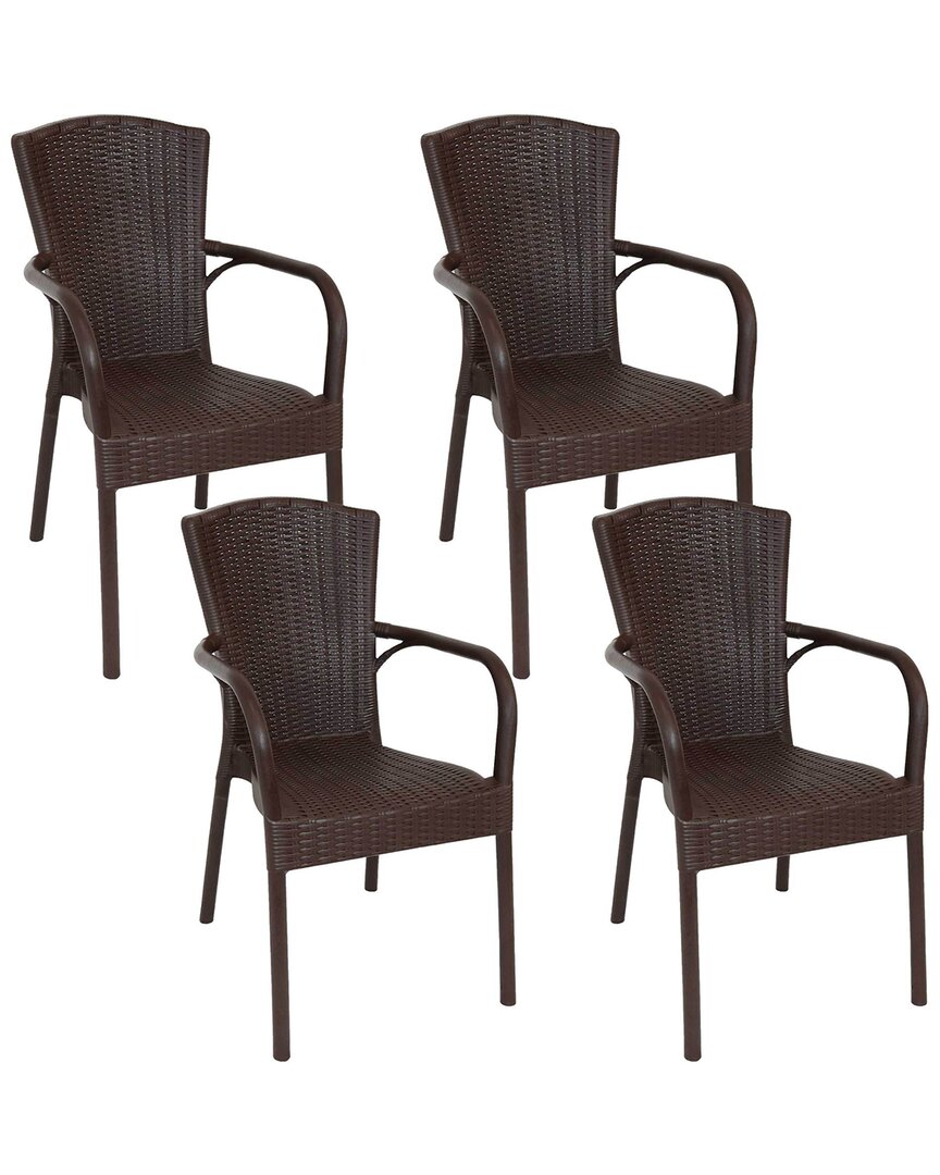 Sunnydaze Set Of 4 Segesta Chairs In Brown