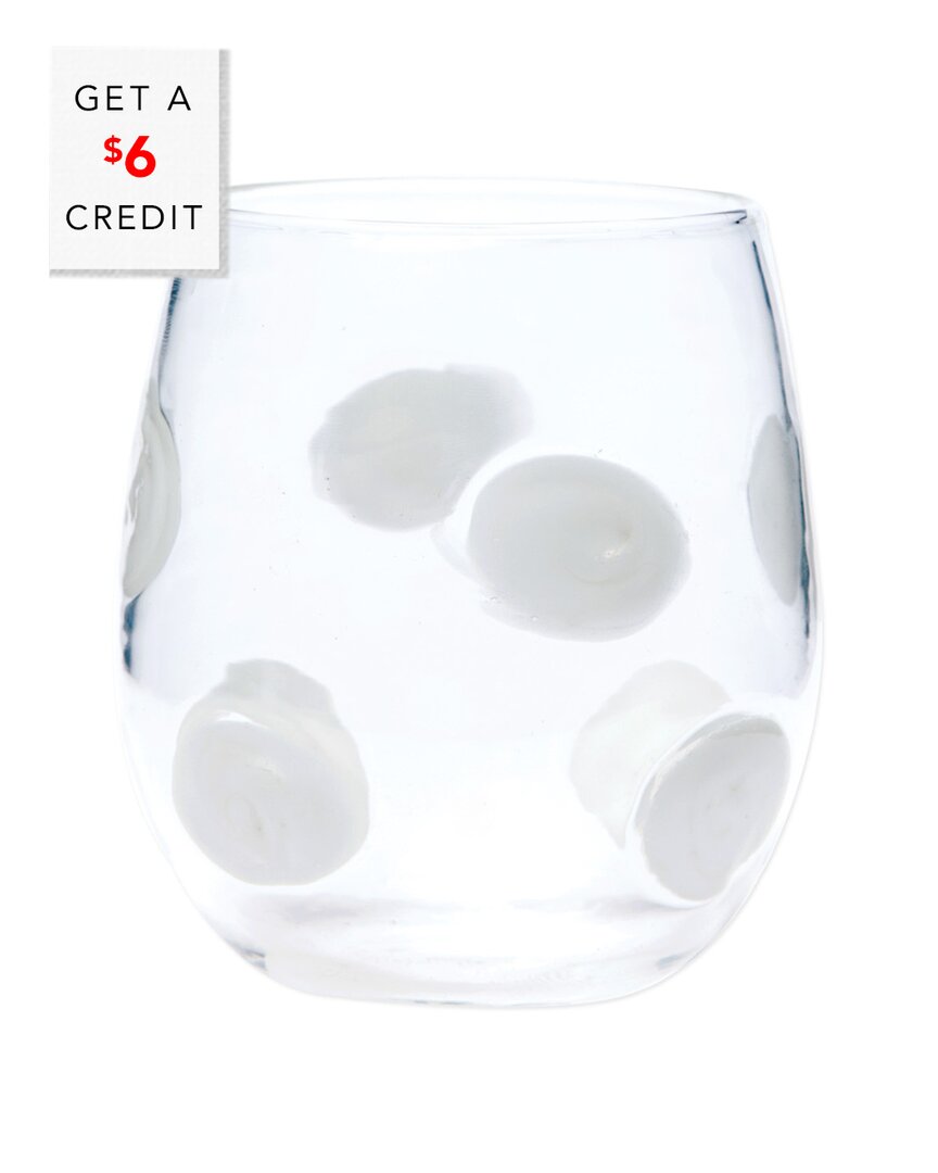 Shop Vietri Drop White Stemless Wine Glass With $6 Credit