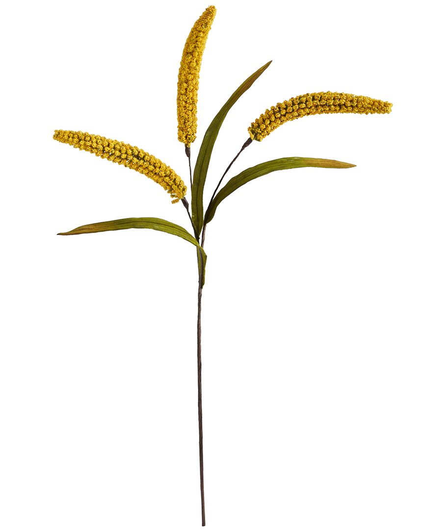 Nearly Natural Set Of 12 30in. Sorghum Harvest Artificial Flower In Yellow