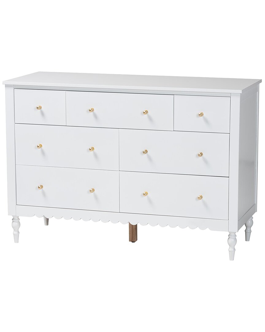 Baxton Studio Roni Modern 7-drawer Dresser With Scalloped Edges