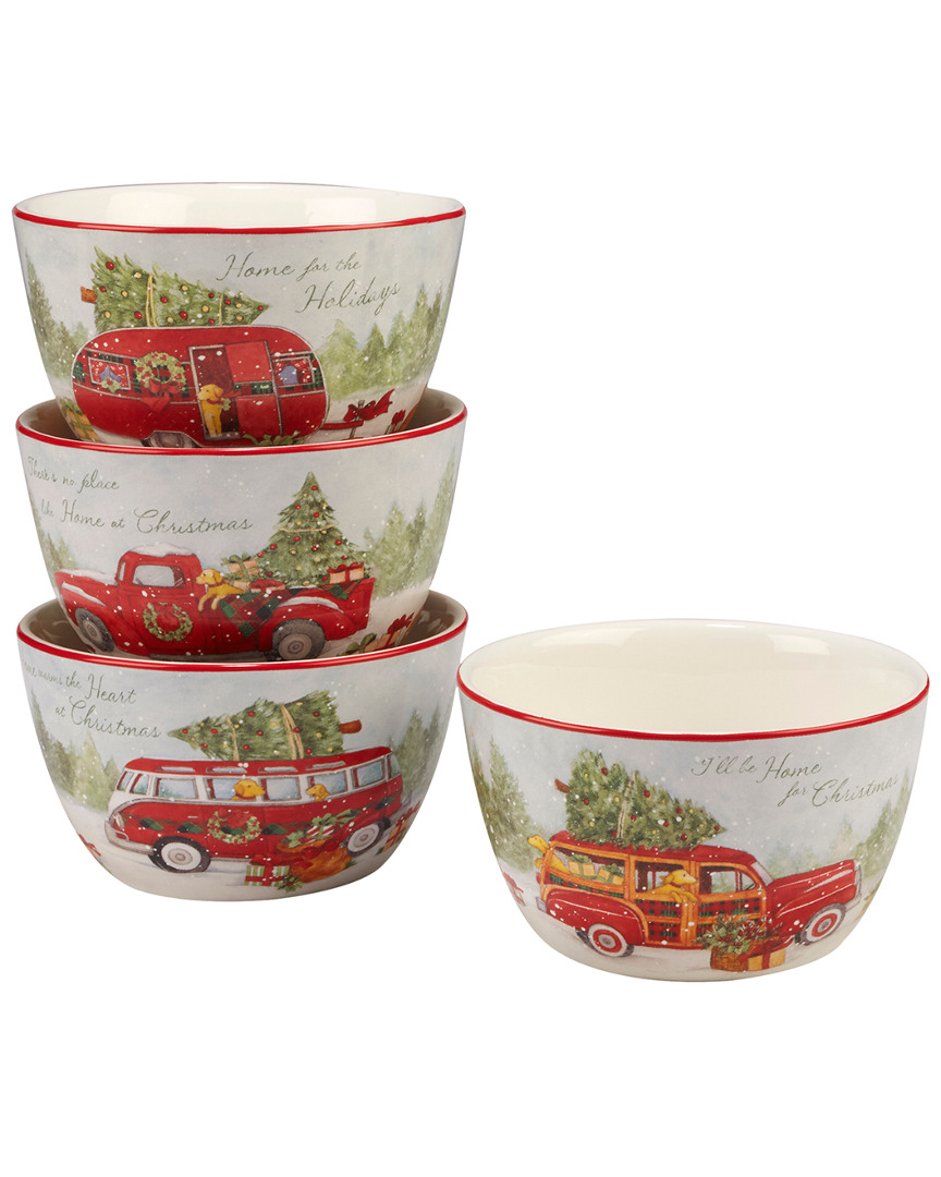 Certified International Home For Christmas Set Of 4 Ice Cream Bowls