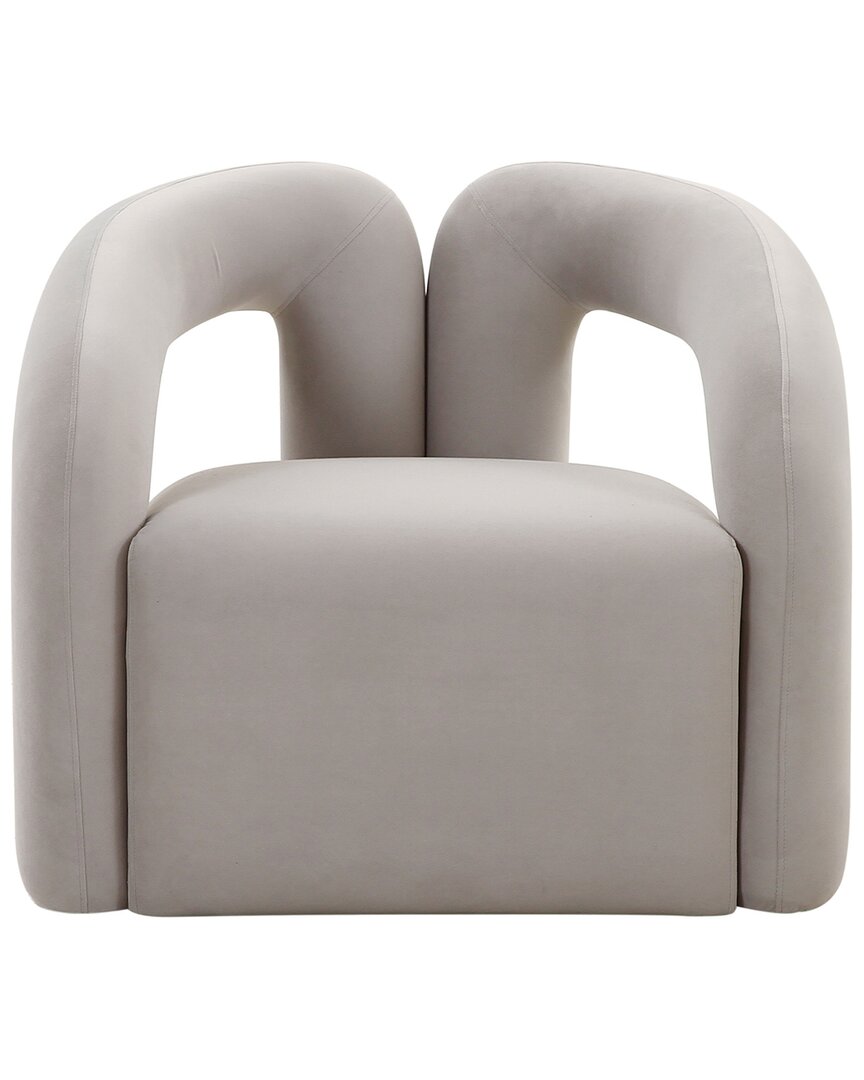Tov Furniture Jenn Velvet Accent Chair In Grey