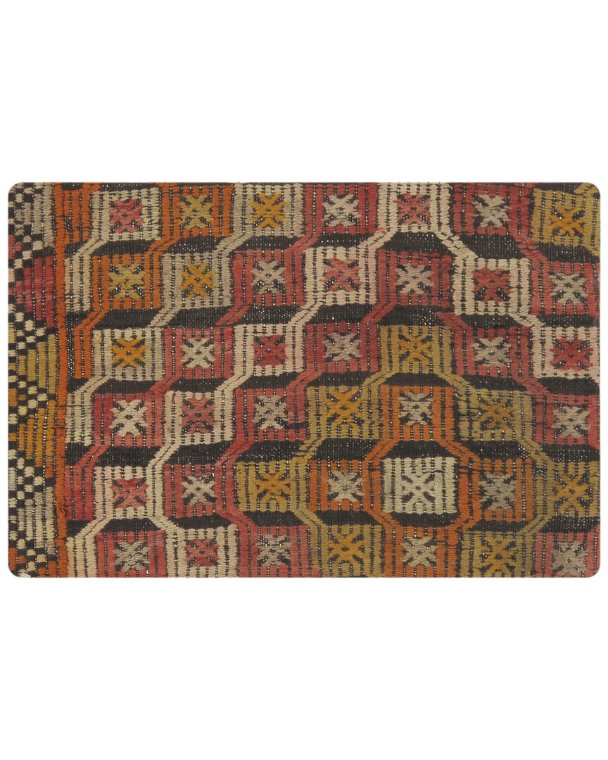 Pasargad Home Vintage Turkish Kilim Wool Pillow Case In Brown