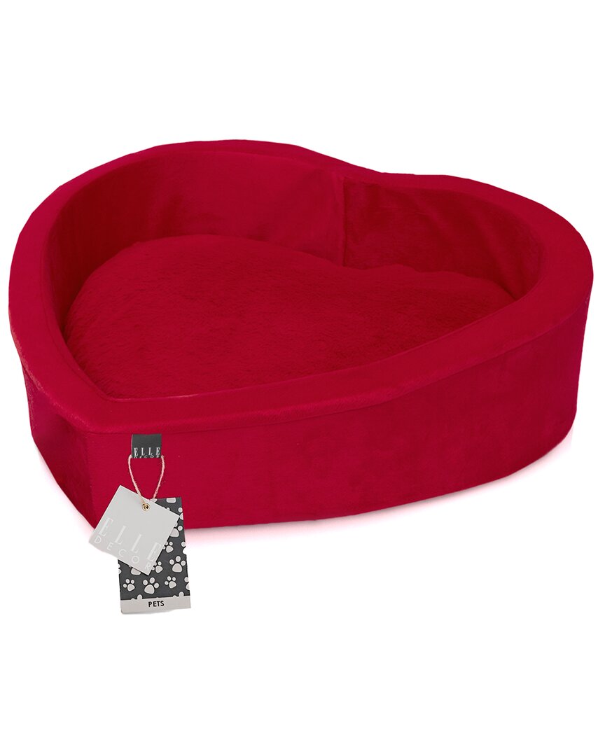 Elle Decor Elle Décor Heart-shaped Orthopedic Pet Bed In Red