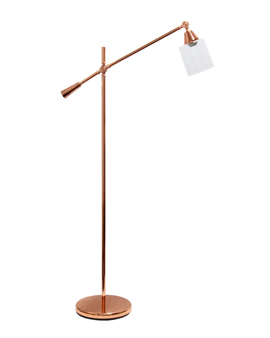 Lalia Home Swing Arm Floor Lamp In Rose