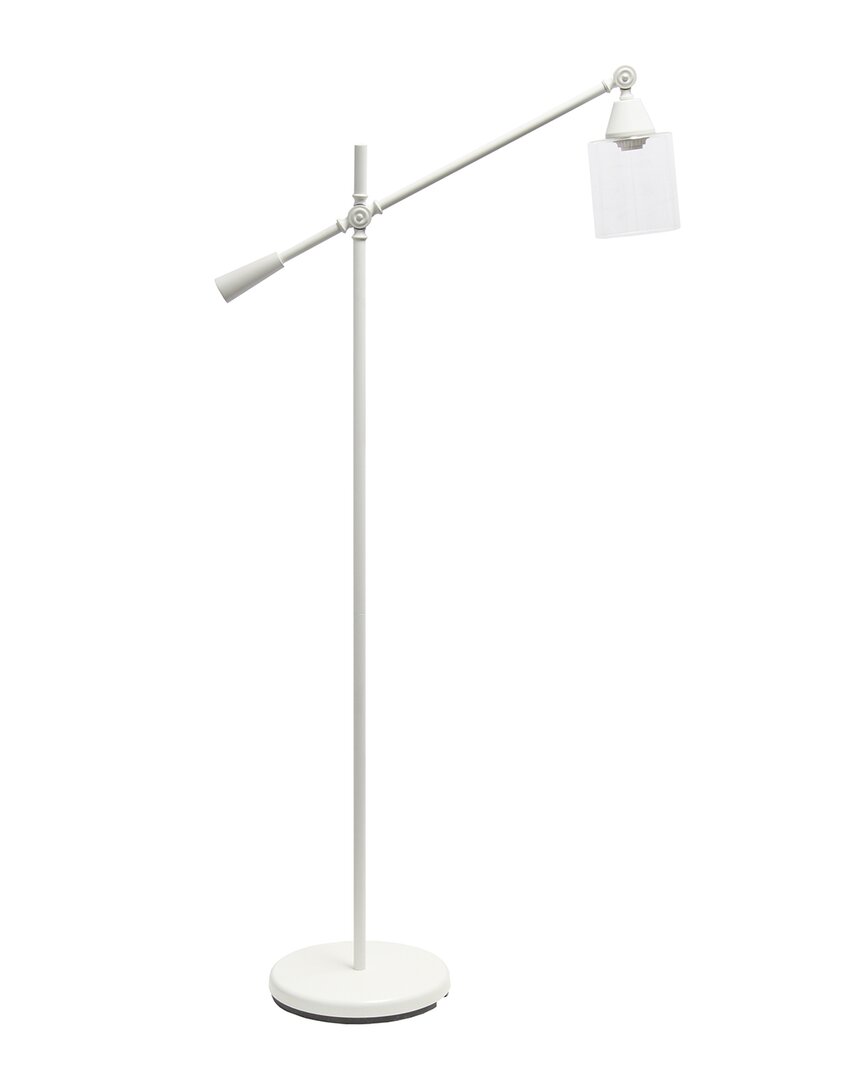 Lalia Home Swing Arm Floor Lamp In White