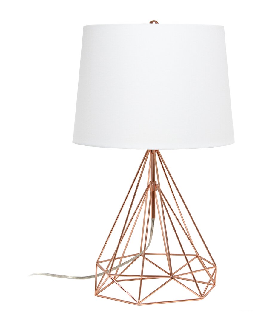 Lalia Home Geometric Rose Gold Wired Table Lamp