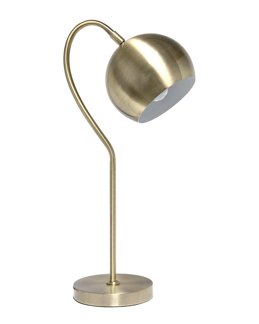 Lalia Home Mid Century Curved Table Lamp In Metallic