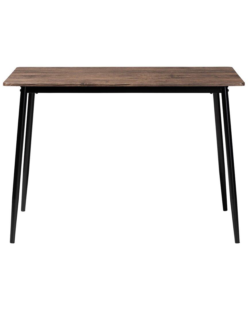 Baxton Studio Dalair Industrial Wood & Metal Dining Table In Brown