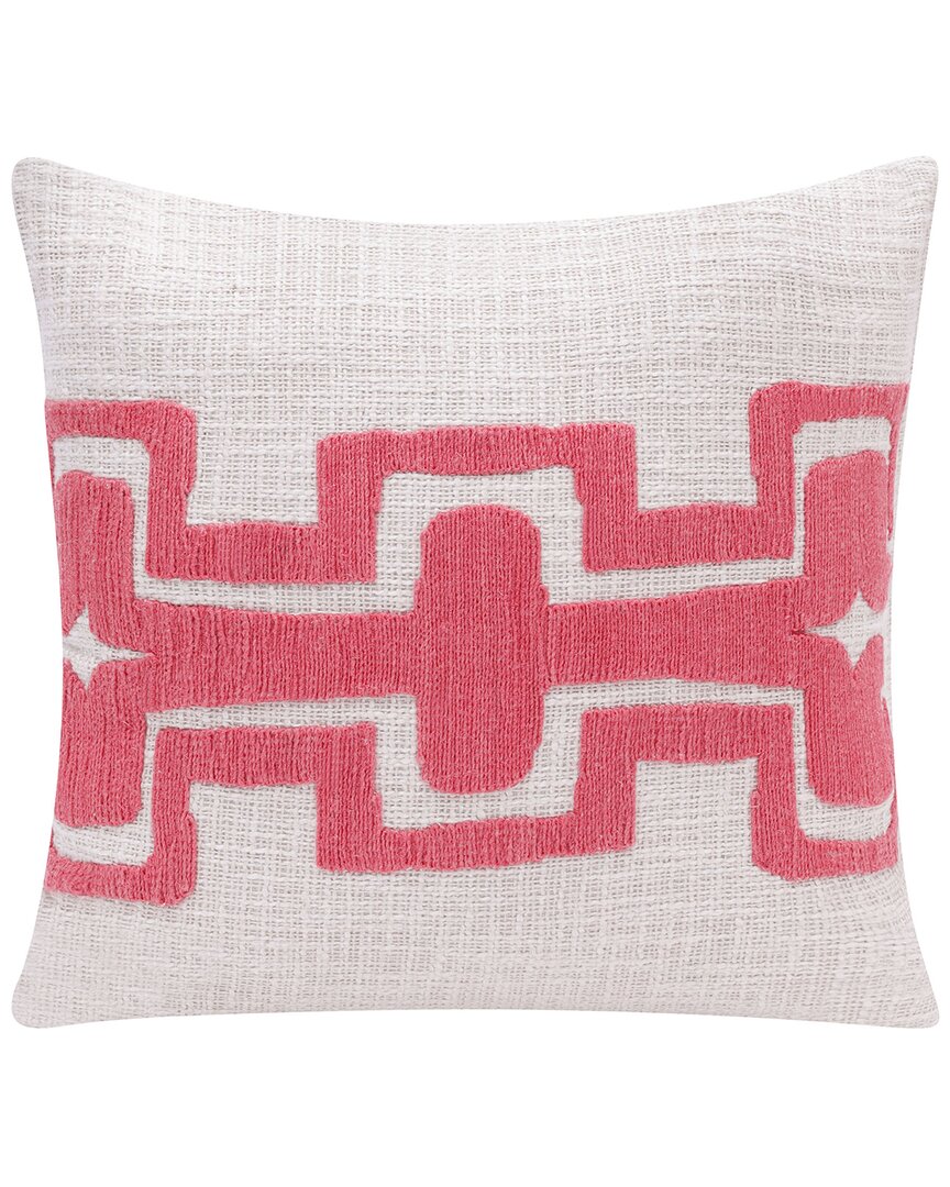 Lr Home Scarlett Geometric Handmade Throw Pillow In Coral
