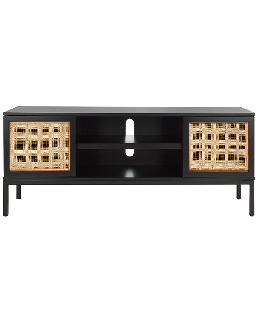 Safavieh Zadie 1-shelf Rattan Media Stand In Black