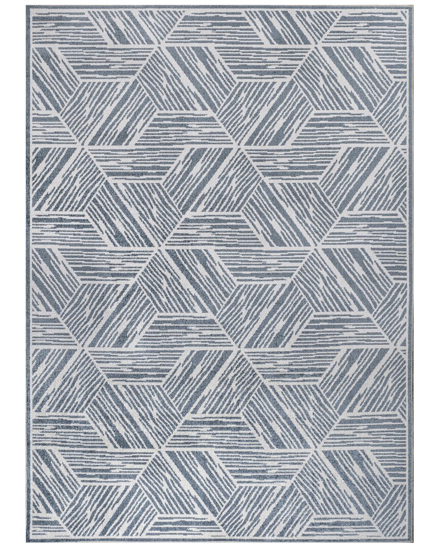 Jonathan Y Vector Modern Coastal Geometric Machine-washable Polyester Rug In Blue